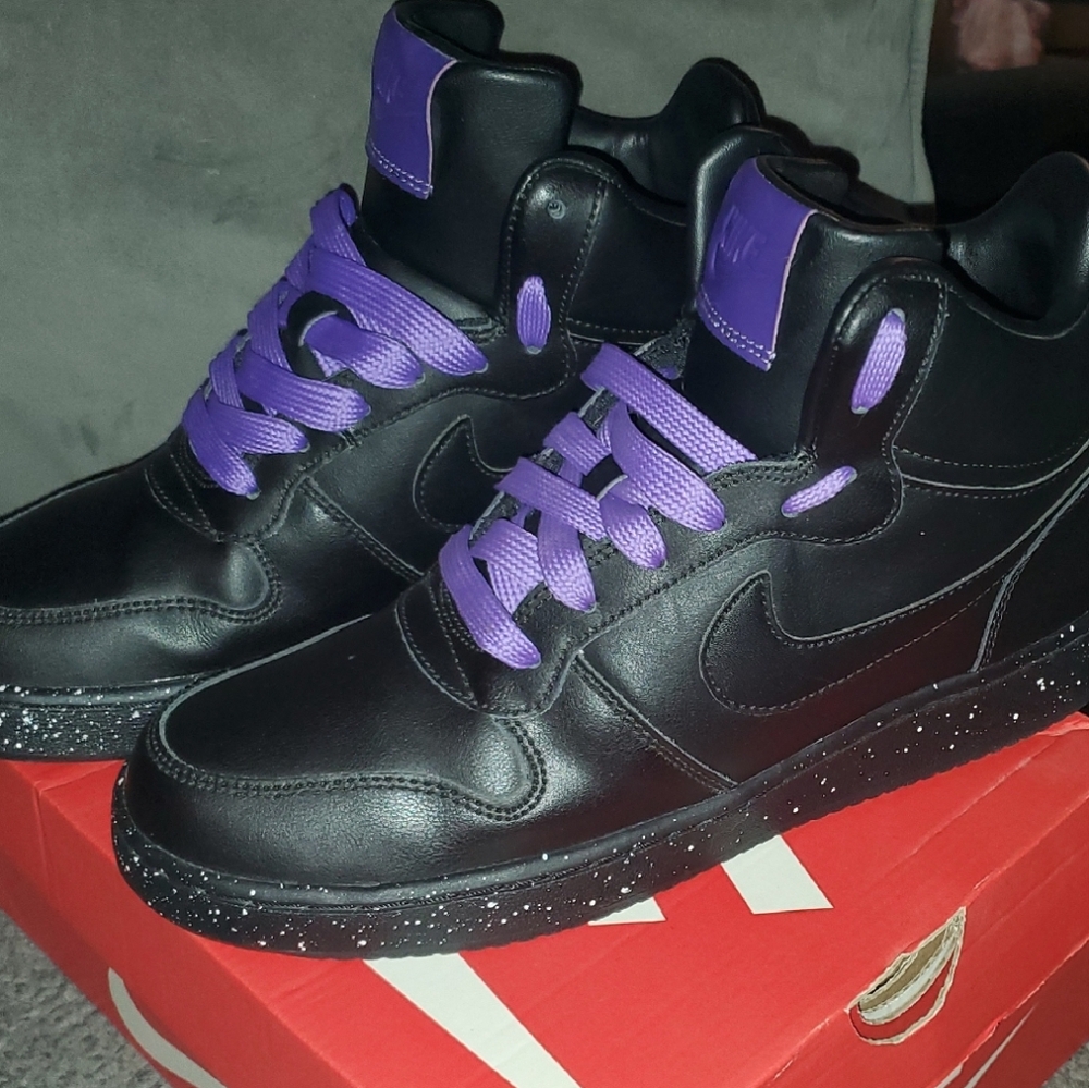 Nike Black and Purple Men's Shoes